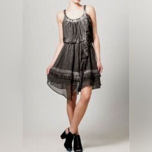 Free People Aphrodite Tie Dye Asymmetrical Ruffle Dress. Size Medium